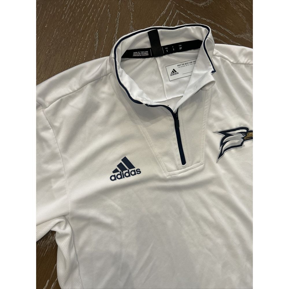 NEW adidas Philadelphia Eagles SMALL 1/4 Zip White Pullover Long‎ Sleeve Mens